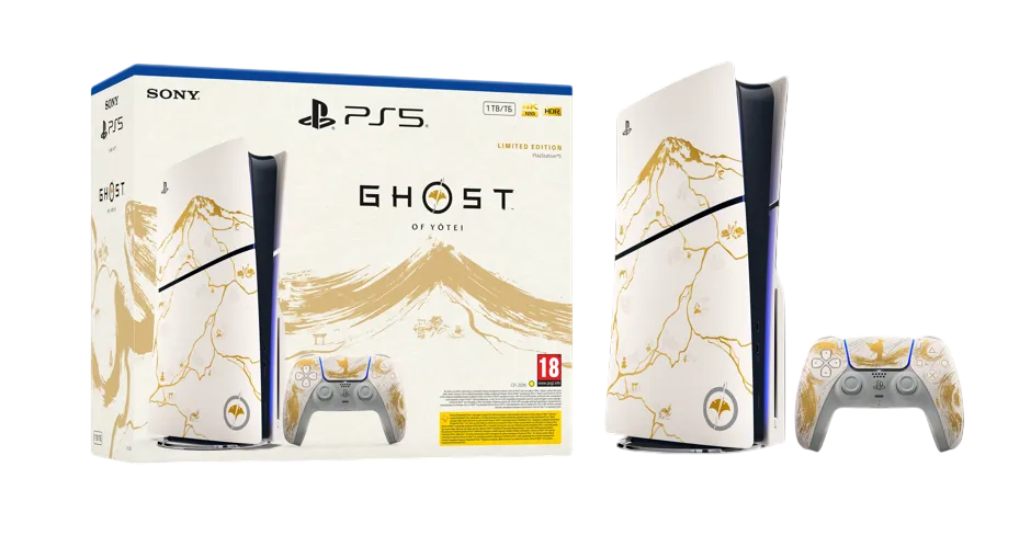 Ваучер преднарачка - PlayStation 5 PS5 Slim 1TB Blu-Ray Edition - Ghost of Yotei Gold Limited Edition Bundle
