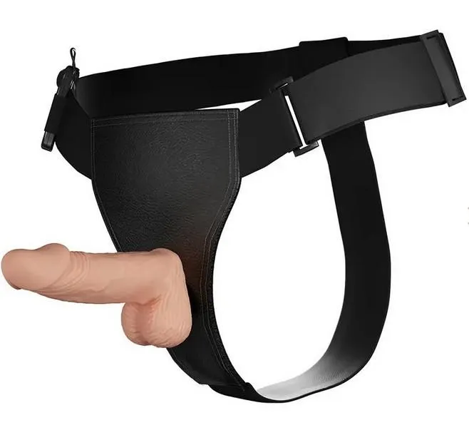 Вибрациски стреп он со меко дилдо 19cm