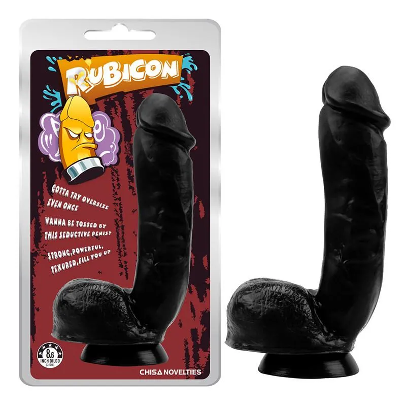 Црно дилдо со тестиси 22cm
