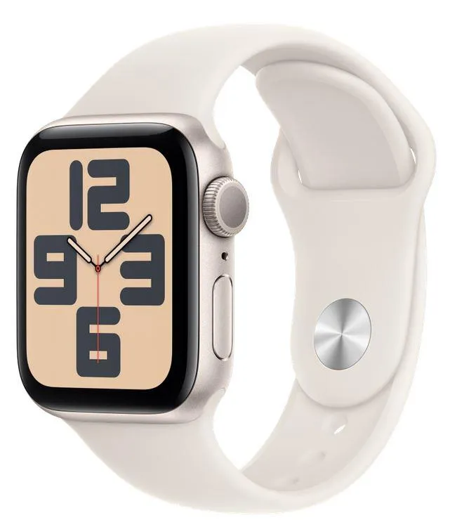 Apple Watch SE v3 GPS 40mm Starlight Aluminium Case with Starlight Sport Band - M/L - mxeg3qv/a