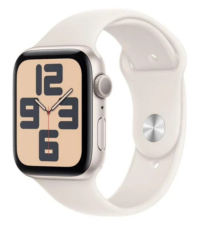 Apple Watch SE v3 GPS 44mm Starlight Aluminium Case with Starlight Sport Band - S/M - mxeu3qv/a