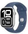 Apple Watch Series 10 GPS 46mm Silver Aluminium Case with Denim Sport Band - S/M - mwwl3qv/a
