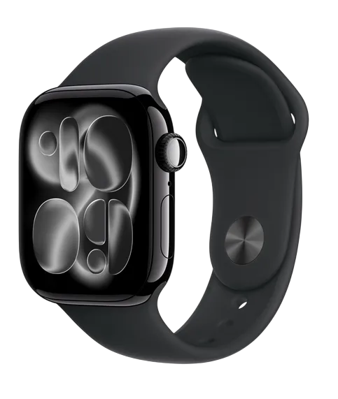 Apple Watch Series 11 GPS 42mm Jet Black Aluminium Case with Black Sport Band - S/M