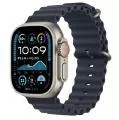 Apple Watch Ultra 2 v2 GPS + Cellular 49mm Natural Titanium Case with Navy Ocean Band - mx4d3se/a