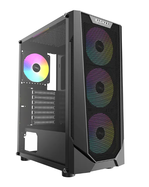 ATX Case Raidmax Vector V155 Tempered Glass w/4x120mm RGB Fans w/650W 80 PLUS PSU