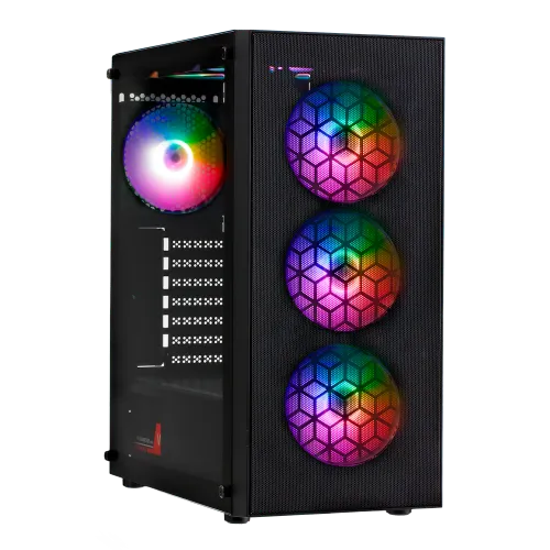 ATX Case Raidmax X921 Tempered Glass w/4x120mm RGB Fans w/650W 80 PLUS PSU