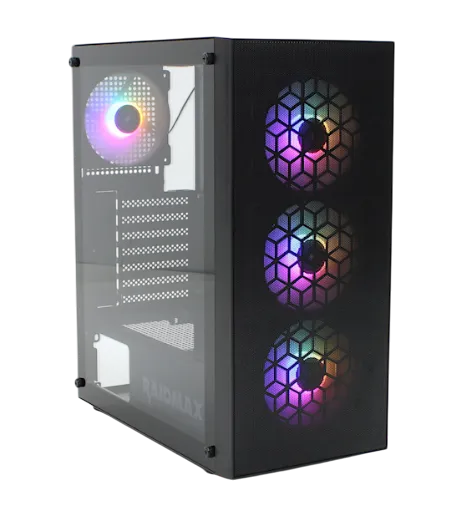 ATX Case Raidmax X921 Tempered Glass w/4x120mm RGB Fans