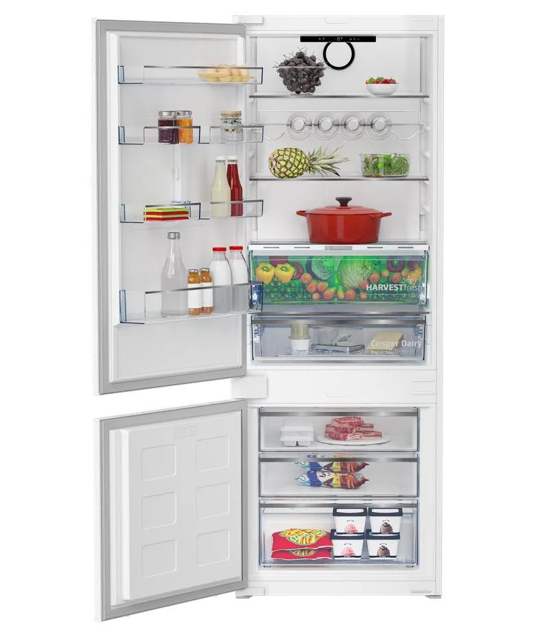 Вграден фрижидер BEKO BCNE400E40SN, 370L(280/90), E, 194 цм