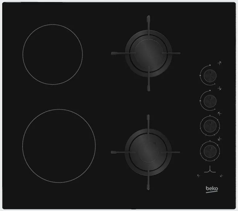 Комбинирана керамичка плотна BEKO HILM64120S, 60cm, 2зони+2плин