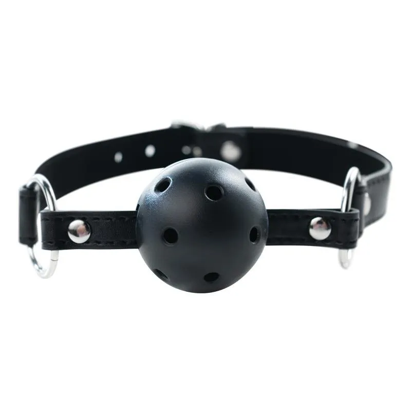 Црн гег бол со дупчиња за воздух Black Breathable Ball Gag