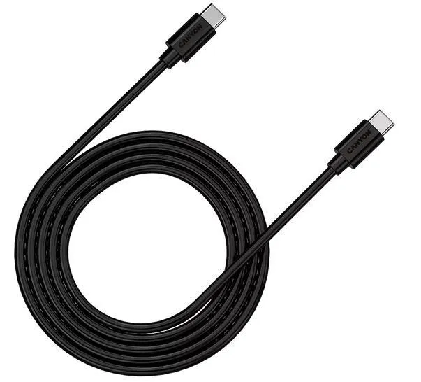 Кабел CANYON C-9 Type-C to Type-C Black Fast charging & data transfer