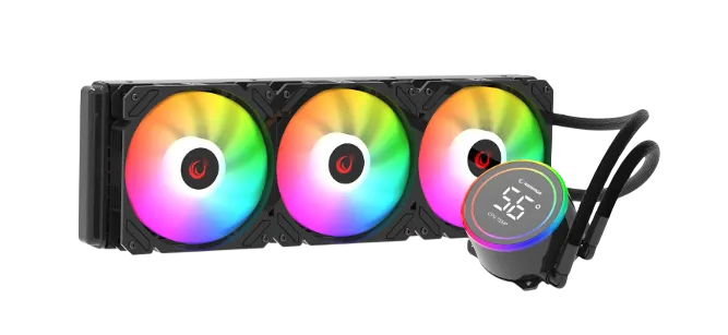CPU AIO Cooler Rampage Helios C17 360mm W/Temperature Display All Intel/AMD