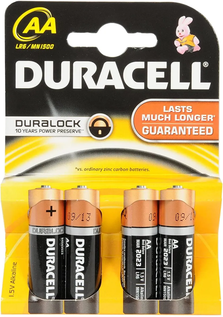 Алкални батерии DURACELL Basic AA 4pcs DURALOCK