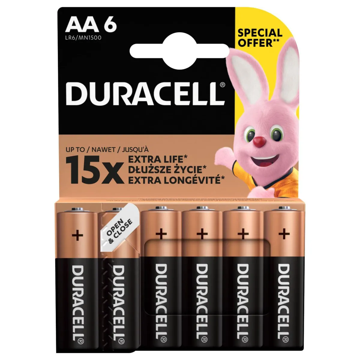 DURACELL Basic AA 6pcs LR6 MN1500 1.5V DURALOCK