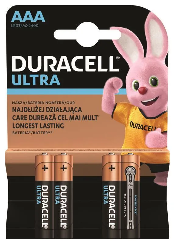 Алкални батерии DURACELL Ultra AAA 4pcs