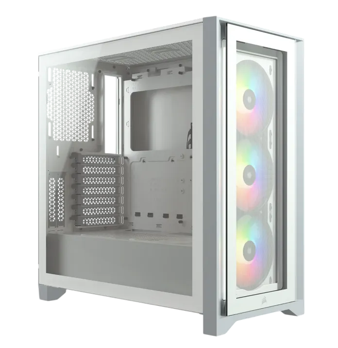 E-ATX Case Corsair iCue 4000X RGB Tempered Glass White w/3x 120mm Case Fans