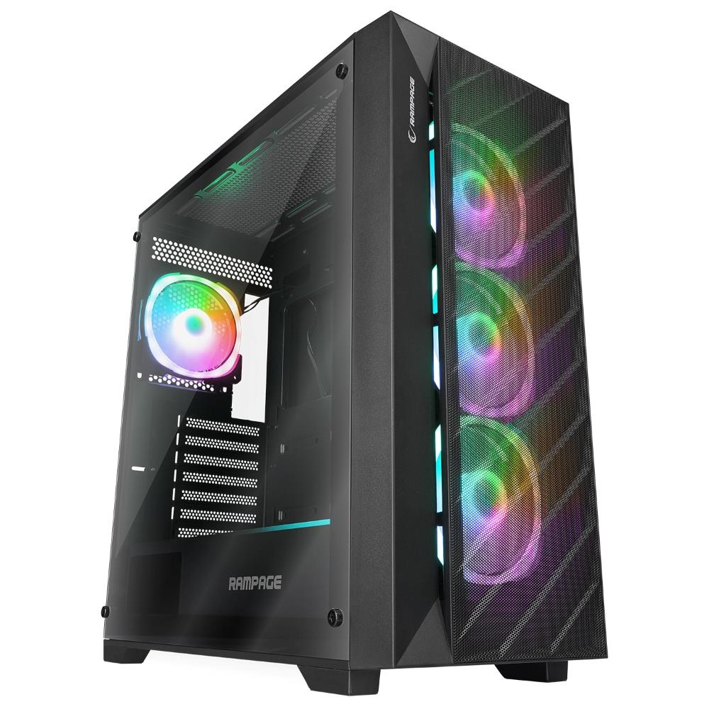 E-ATX Case Rampage Prime Tempered Glass w/4x120mm ARGB Fans