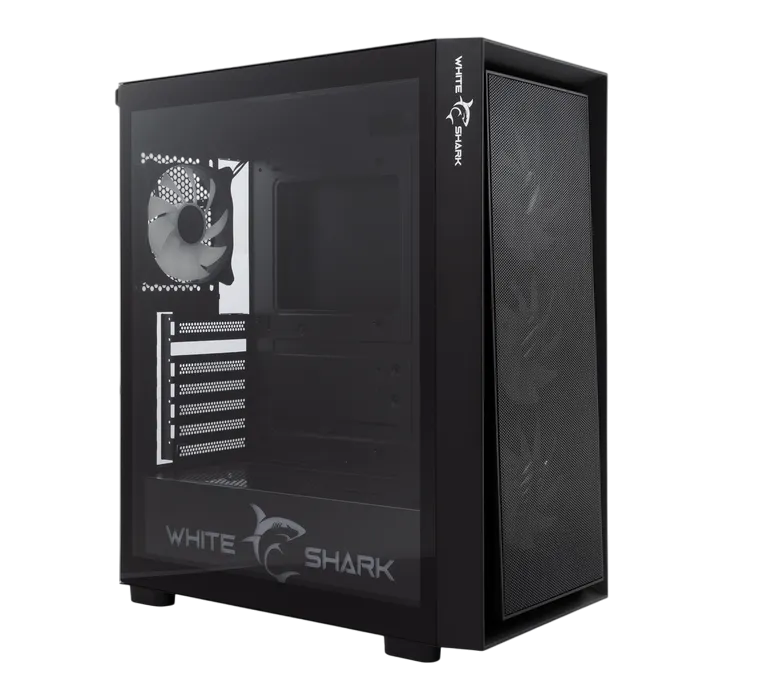 E-ATX Case White Shark Warhead 3 Tempered Glass Black w/4x 120mm RGB Fans