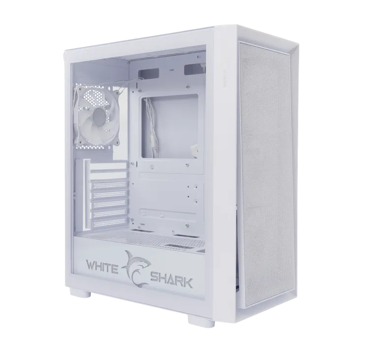 E-ATX Case White Shark Warhead 3 Tempered Glass White w/4x 120mm RGB Fans