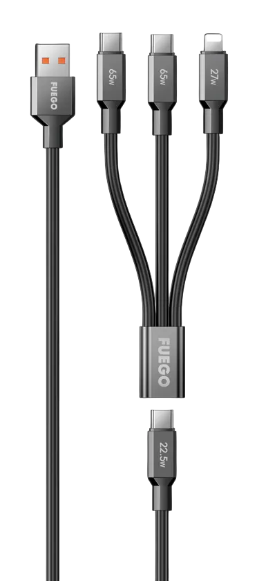 Fuego 5in1 (Type-A to Type-C;Type-C to Type-C/Lightning) (FG1) Black