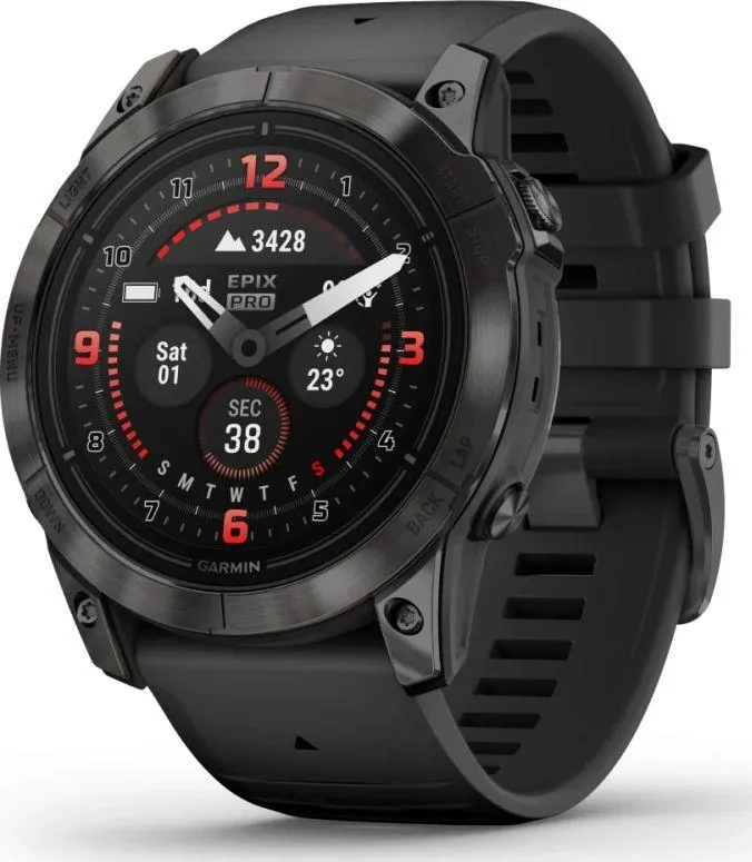 Смарт часовник GARMIN EPIX PRO 2 Sapphire Carbon Gray DLC Titanium - Black Band