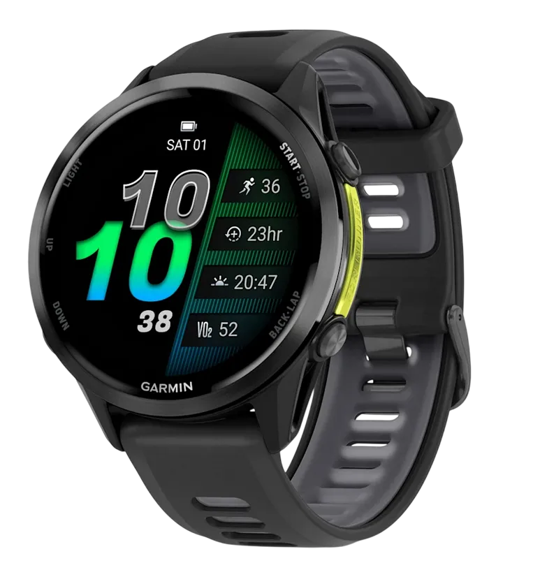 GARMIN Forerunner 970 - 47mm Carbon Gray DLC Titanium Black Case Black/Translucent Whitestone