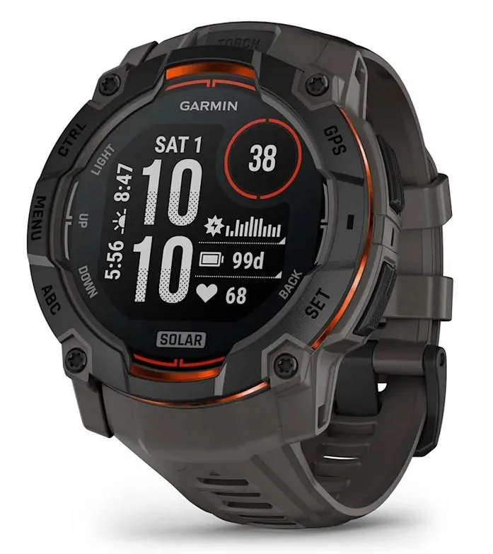 GARMIN Instinct 3 50 mm, Solar Black, Charcoal Band