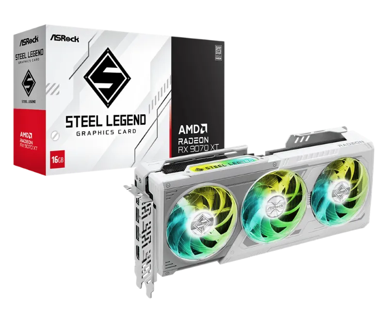 GPU ASRock Radeon RX 9070 XT Steel Legend 16GB GDDR6 3xDP/HDMI