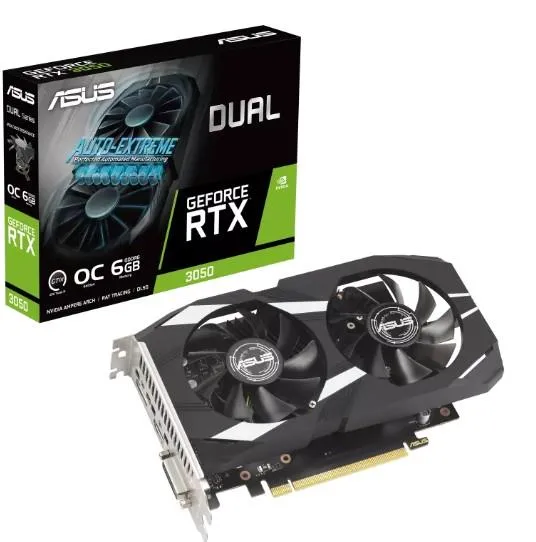 GPU ASUS Dual GeForce RTX 3050 OC Edition 6GB GDDR6 DP/HDMI/DVI-D (DUAL-RTX3050-O6G)