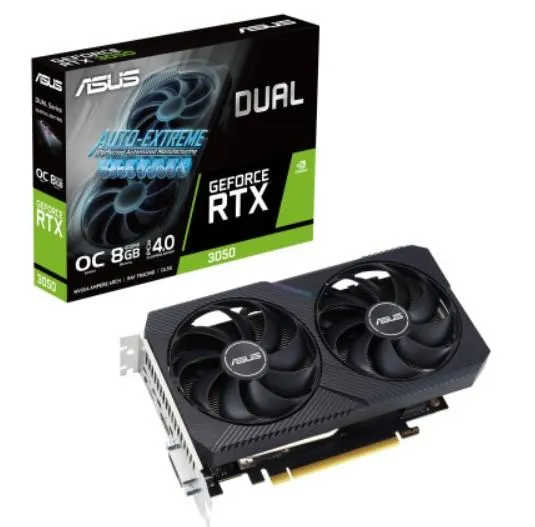 GPU ASUS Dual GeForce RTX 3050 V2 OC Edition 8GB GDDR6 DP/HDMI/DVI-D (DUAL-RTX3050-O8G-V2)
