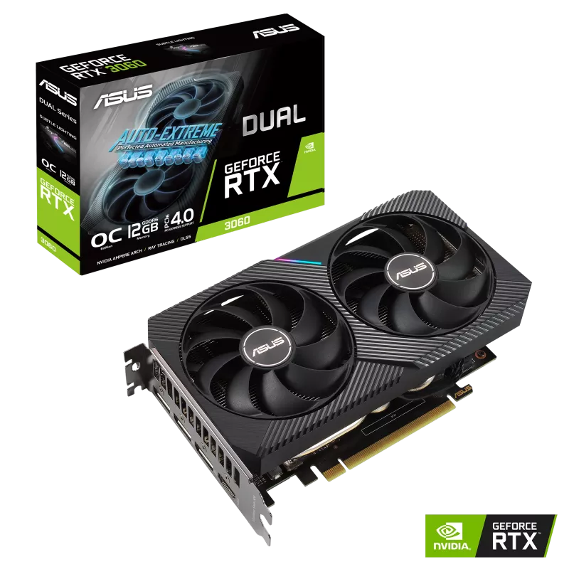 GPU ASUS Dual GeForce RTX 3060 V2 OC Edition 12GB GDDR6 3xDP/HDMI (DUAL-RTX3060-O12G-V2)