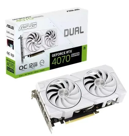 GPU ASUS Dual GeForce RTX 4070 SUPER EVO OC Edition White 12GB GDDR6X 3xDP/HDMI (DUAL-RTX4070S-O12G-EVO-WHITE)