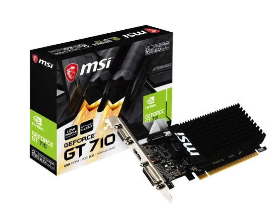 GPU MSI GeForce GT 710 2GB GDDR3 Low Profile HDMI/DVI/D-SUB (GT-710-2GD3H-LP)