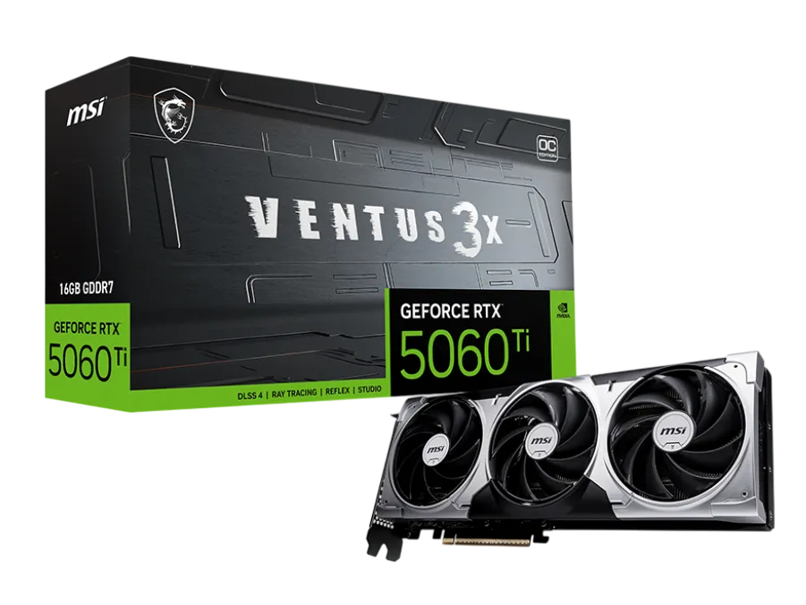 GPU MSI GeForce RTX 5060 Ti Ventus 3X OC 3 Fan 16GB GDDR7 3xDP/HDMI