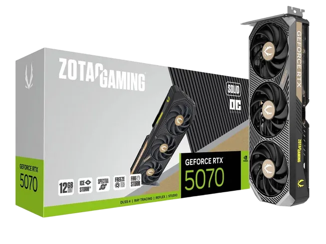 GPU Zotac Gaming Solid OC GeForce RTX 5070 12GB GDDR7 3xDP/HDMI