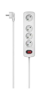 HAMA 4-way / Switch / Wall Mounting / 1.5m White - 223051