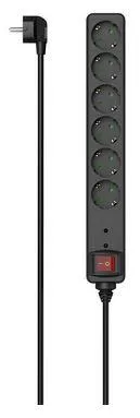 Продолжен кабел Hama 6-Way Power Strip, overvoltage protection,1.4m,