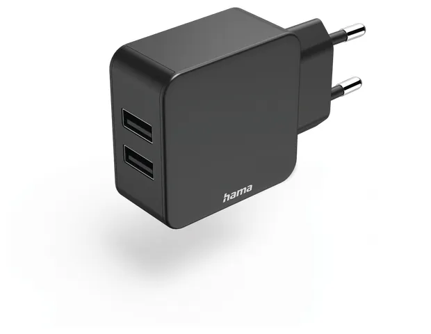 Полнач HAMA Dual charge USB-A, 2.4A, 12W-223371