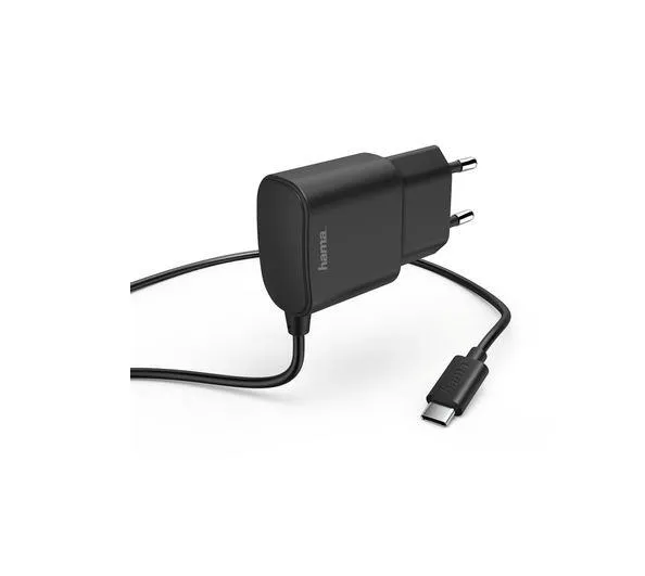 Полнач HAMA with USB Type-C Cable 2.4A Black