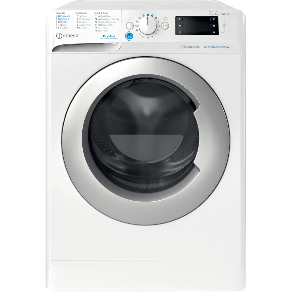 Машина пери/суши INDESIT BDE 86436 WSV EE, 8/6kg, 1400, D