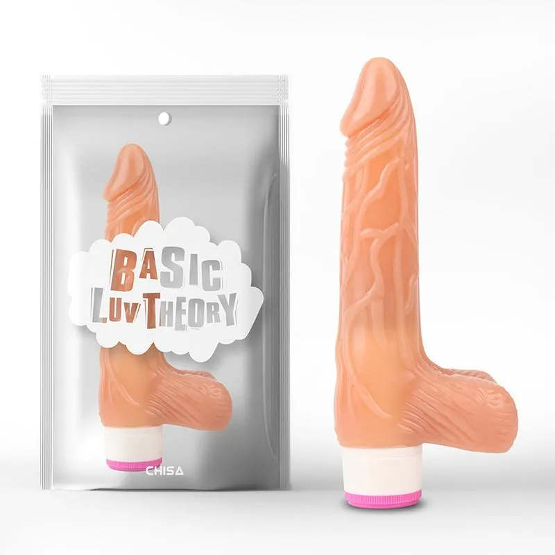 Реалистичен вибратор со тестиси Luv Pleaser Flesh