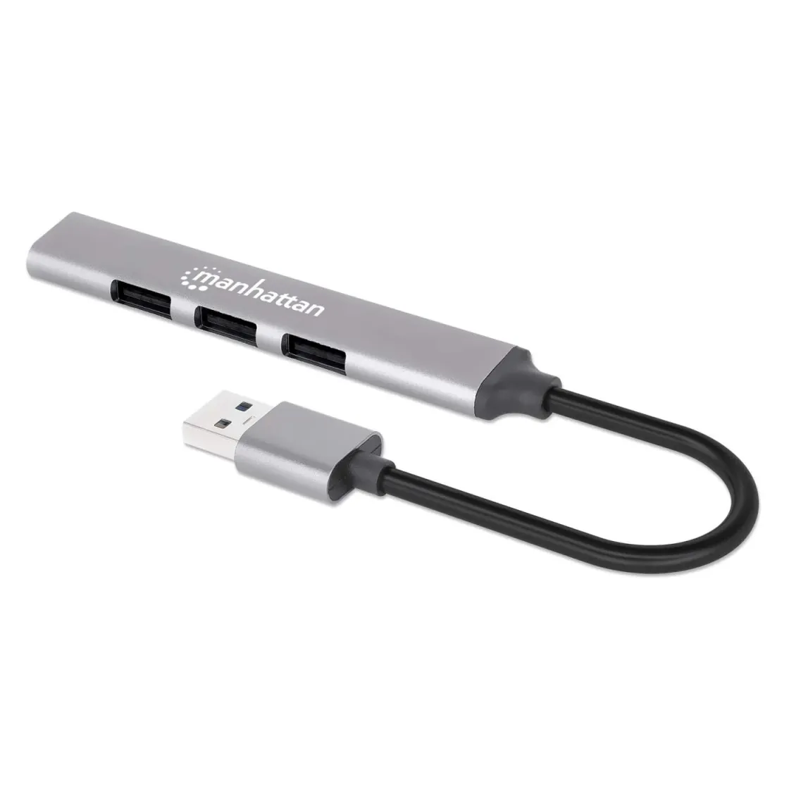 MANHATTAN Combo 4-Port 1xUSB 3.2 / 3x2.0 Space Gray 168427