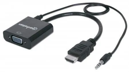 MANHATTAN HDMI/VGA Converter, M/F, with audio, black 151559