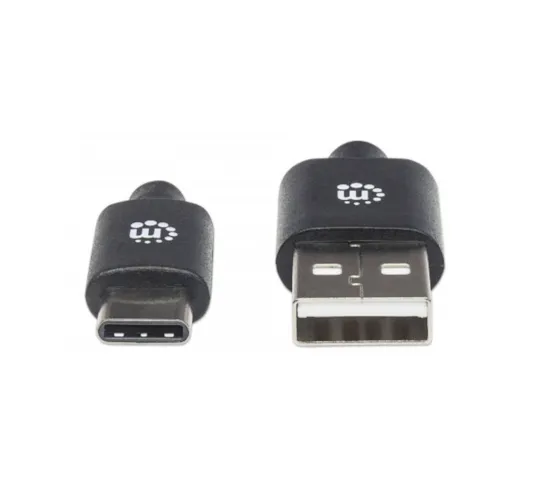 MANHATTAN Hi-Speed USB 2.0 A-Male/C-Male 2m Black Polybag 354929