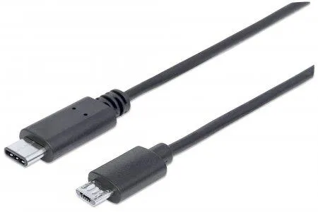 ​​Кабел MANHATTAN USB 2.0, C/ MicroB M/М, 1m, Black 353311