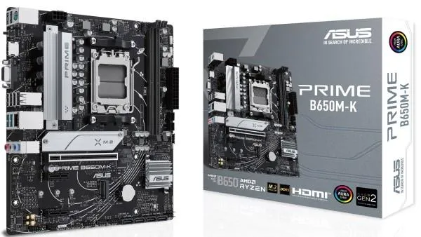 MB ASUS Prime B650M-K AM5 mATX DDR5 8000+MHz 2xM.2 2.5Gb LAN HDMI/VGA