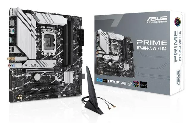 MB ASUS Prime B760M-A Wi-Fi D4 LGA1700 mATX DDR4 5333MHz 2xM.2 2.5Gb LAN DP/2xHDMI