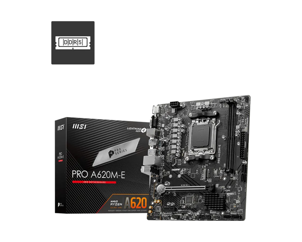 MB MSI Pro A620M-E AM5 mATX DDR5 6800MHz M.2 HDMI/VGA