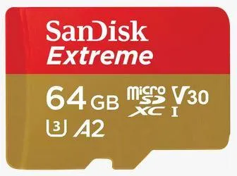 Micro SD CARD SANDISK 64GB Extreme class 10 170mb/s V30 UHS-I U3+ SD Adap,  128GB