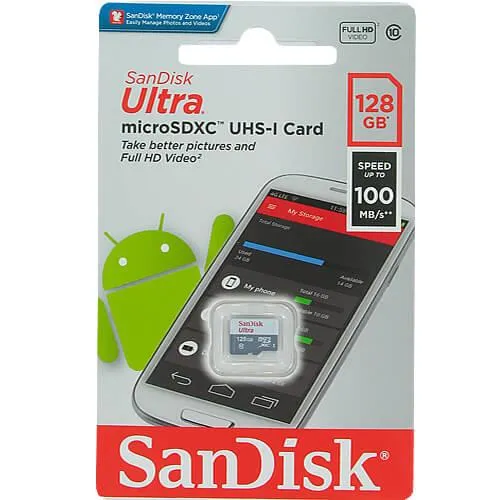 MicroSD картичка SANDISK 128GB Ultra 100MB/s Class 10 UHS-I